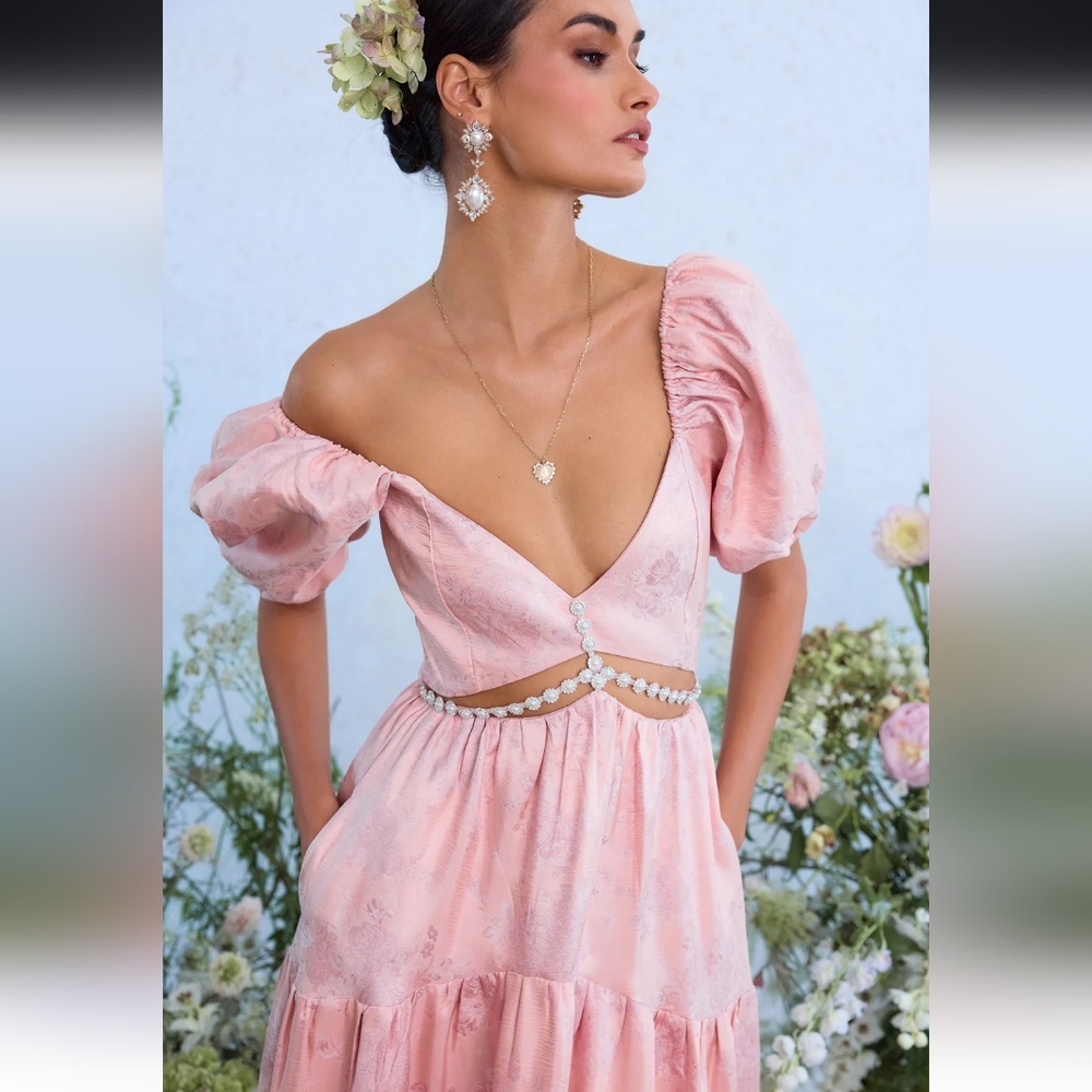 The Emma dress Windsor brocade V. Chapman - Picture 3 of 16